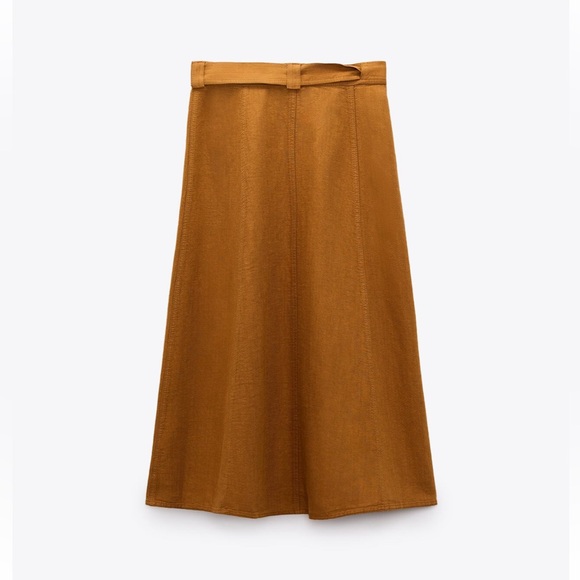 Linen Blend Pareo Skirt - Picture 4 of 6